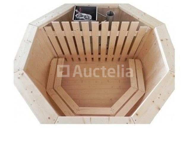 Hot Tub - Sparrenhout - Inclusief houten cover interne kachel 190cm – foto 2 – kavel bij Auctelia, Tholen