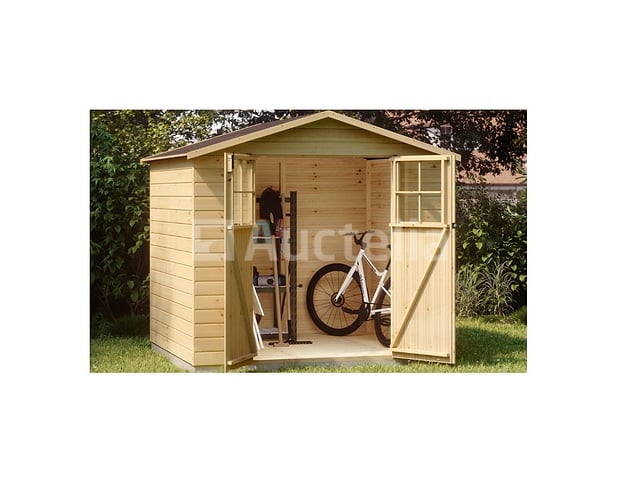 Houten tuinschuur, 4,61 m², dikte. 12 mm, naterial durmitor – foto 2 – kavel bij Auctelia, Aye