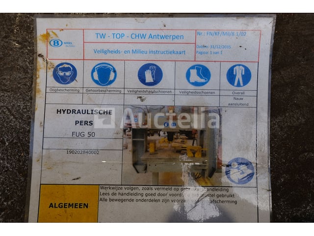 Hydraulische pers 50 T Hydrauliek Morreels FUG 50 – foto 5 – kavel bij Auctelia, Antwerpen