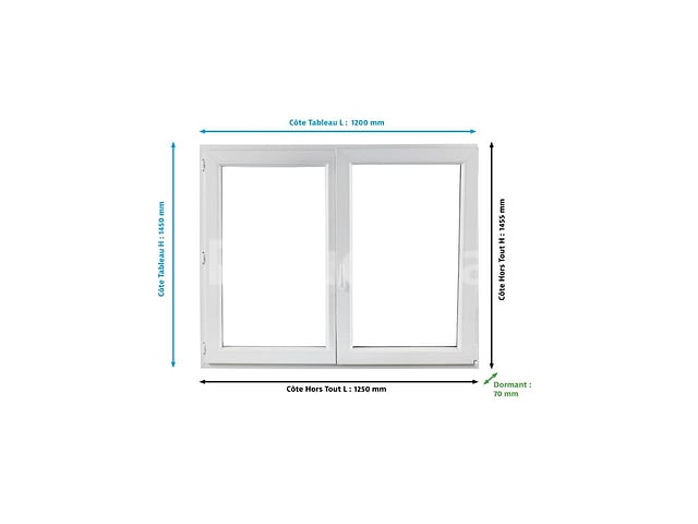 Kantel-en-draai PVC-raam Essential H.145xw.120cm wit – foto 3 – kavel bij Auctelia, Aye