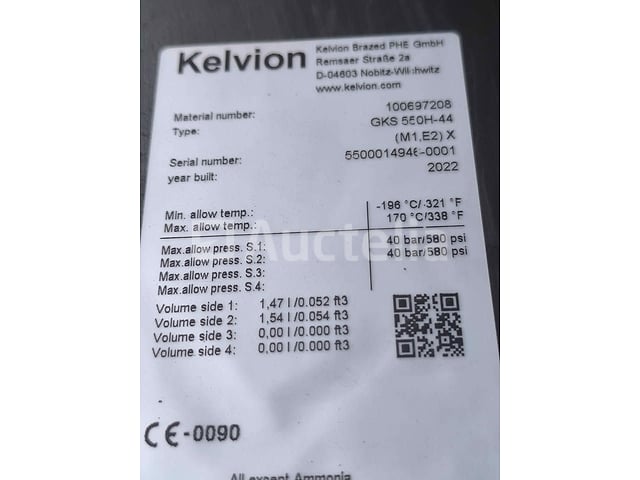 KELVION Warmtewisselaar: GKS 550H-44 (M1,E2) X Geïsoleerd: 1 stuk – foto 4 – kavel bij Auctelia, Bastogne