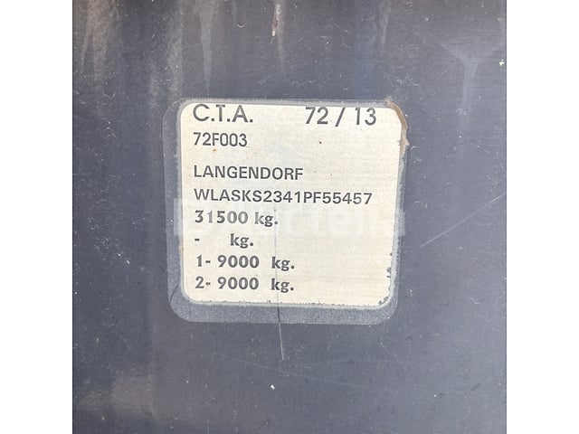 Langendorf overdekte oplegger SKS-HS (VIN:WLASKS2341PF55457) – foto 7 – kavel bij Auctelia, Gembloux