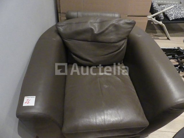 Leren fauteuil – foto 2 – kavel bij Auctelia, Anderlecht