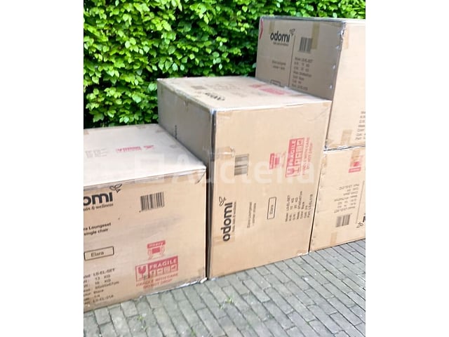 Loungeset 4-delig - hoek - Antraciet wicker + grijze kussens - Weerbestendig vlechtwerk – foto 4 – kavel bij Auctelia, Tholen