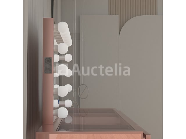 Luxe kaptafel met verlichting - 1500x600x810mm - Hoogglans roze - Incl. krukje – foto 5 – kavel bij Auctelia, Tholen
