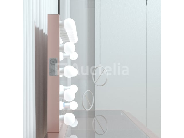 Luxe kaptafel met verlichting - 1500x600x810mm - Roze - Incl. poef – foto 3 – kavel bij Auctelia, Tholen
