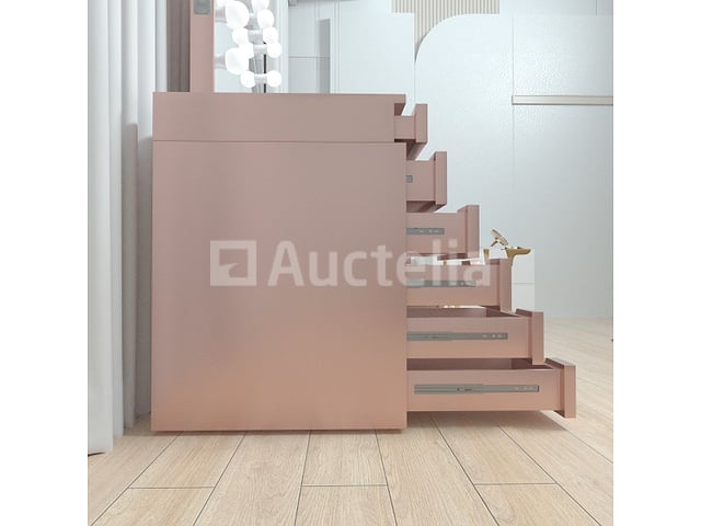 Luxe kaptafel met verlichting - 1500x600x810mm - Roze - Incl. poef – foto 3 – kavel bij Auctelia, Tholen