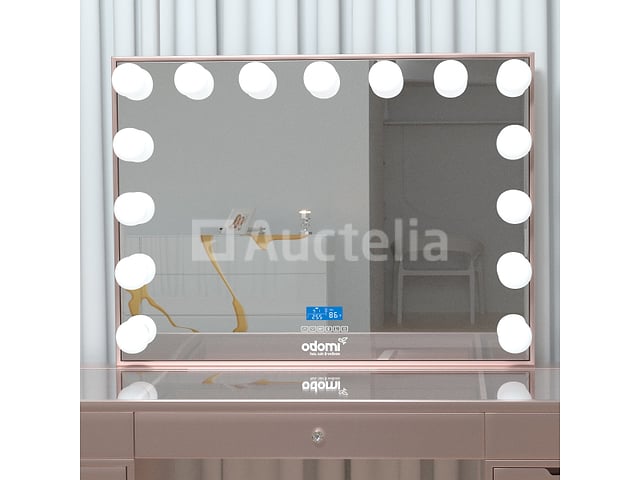 Luxe kaptafel met verlichting - 1500x600x810mm - Roze - Incl. poef – foto 8 – kavel bij Auctelia, Tholen