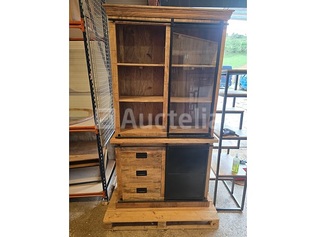 Nieuw massief houten porselein kast 120x45x220cm – kavel bij Auctelia, Meix-devant-Virton
