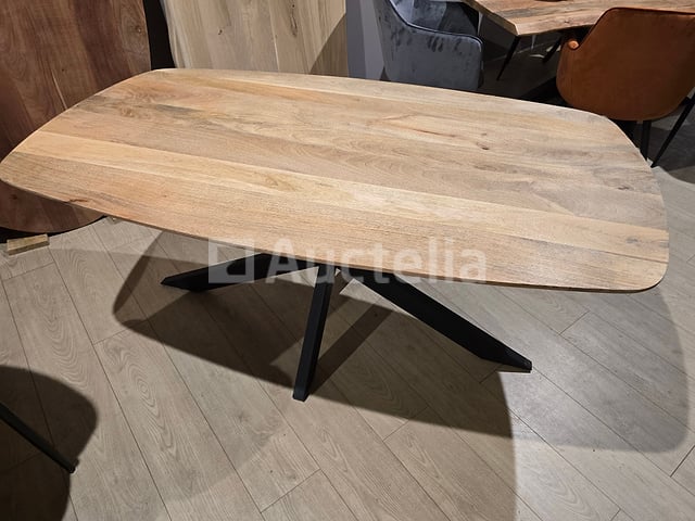 Nieuw tafeldeens massief hout 180x90x3cm hoogte 77cm – kavel bij Auctelia, Meix-devant-Virton