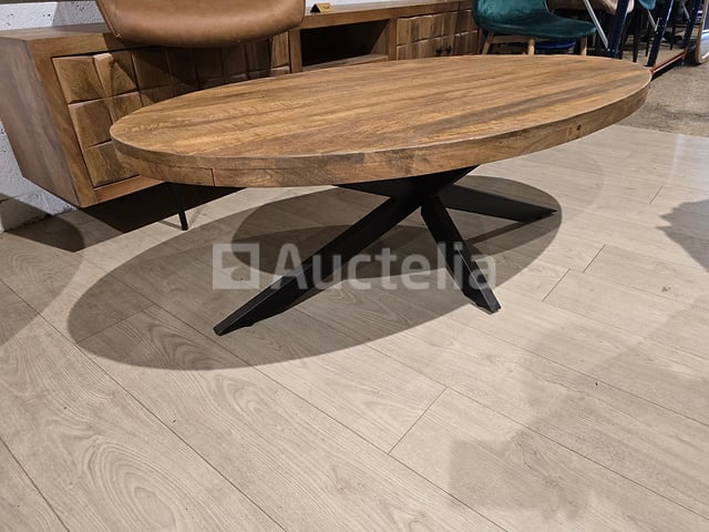 Nieuwe madeira ovale salontafel 130x70x4,5 cm – kavel bij Auctelia, Meix-devant-Virton
