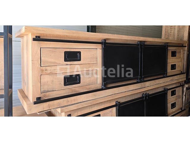 Nieuwe massief houten tv-standaard 200x45x50cm – kavel bij Auctelia, Meix-devant-Virton