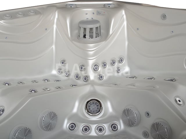 Outdoor Spa 5-persoons 220x220 cm - Wit bad / antraciete zijkant - Incl. Bluetooth – foto 6 – kavel bij Auctelia, Tholen