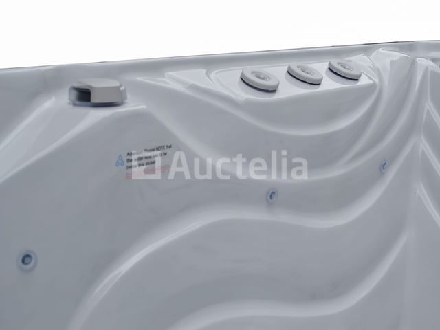 Outdoor Spa 5-persoons 220x220x90 cm - Sneeuwwit bad met antraciete zijkant - Incl. Bluetooth – foto 9 – kavel bij Auctelia, Tholen