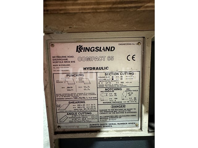 Pons- / knibbelmachines 0 - 50t - Kingsland - COMPACT 65 – foto 2 – kavel bij Auctelia, Jodoigne