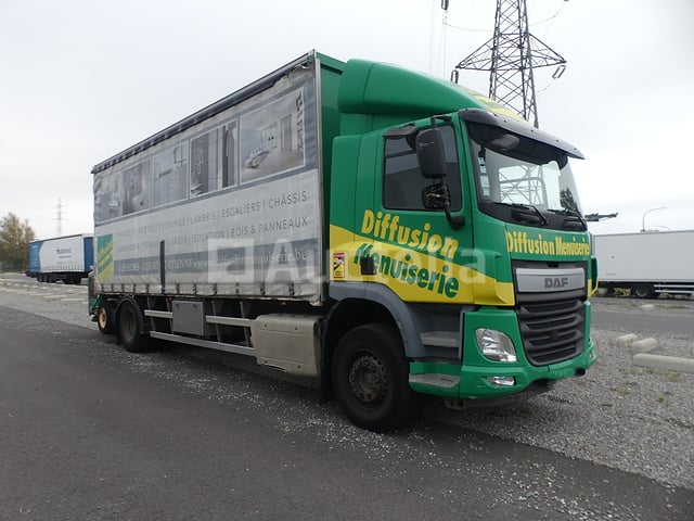 REF:2FET254 - Curtain truck + Moffett DAF CF330FA (2015-368,764 km)(VIN:XLRAEM4100G054465) – foto 3 – kavel bij Auctelia, Fleurus