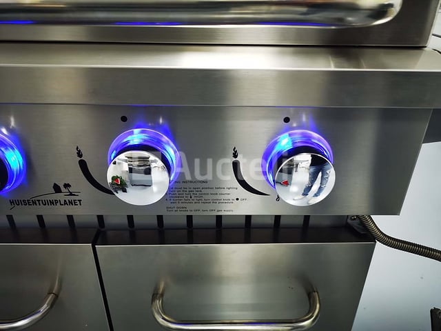 RVS Gasbarbecue Keuken - 4 branders met zijbrander – foto 3 – kavel bij Auctelia, Tholen