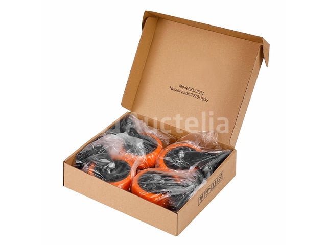 Set van 4 draaibare wielen 100 mm, 500 kg KRAFT&DELE – foto 4 – kavel bij Auctelia, Aye