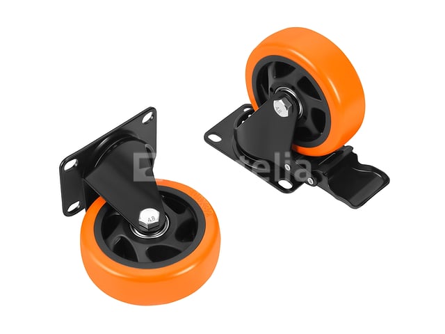 Set van 4 draaibare wielen 100 mm, 500 kg KRAFT&DELE – foto 3 – kavel bij Auctelia, Aye