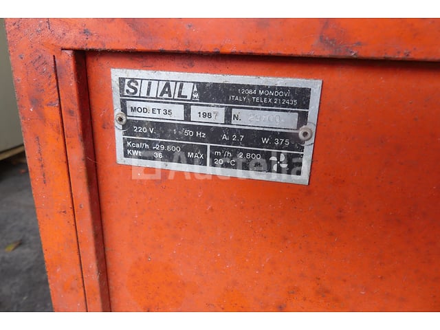Sial ET35 Verticale Werkplaatskachel op Wielen – foto 5 – kavel bij Auctelia, Fauvillers