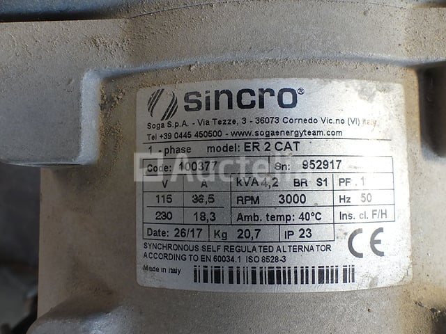 Sincro ER 2 CAT Europower EP 4100 Generatorset – foto 4 – kavel bij Auctelia, Tintigny