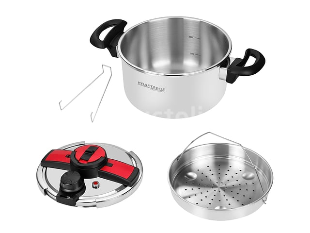 Snelkookpan 6L 22cm KRAFT&DELE – foto 2 – kavel bij Auctelia, Aye