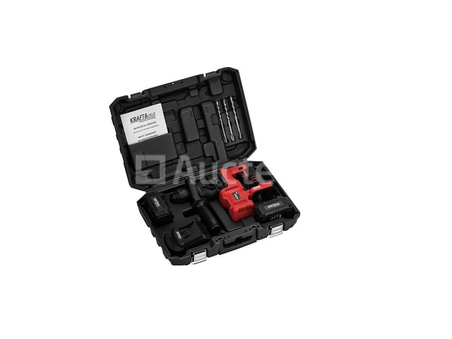 Snoerloze hamerboor met 2 x 4 Ah batterijen + KRAFT&DELE-lader – foto 4 – kavel bij Auctelia, Aye