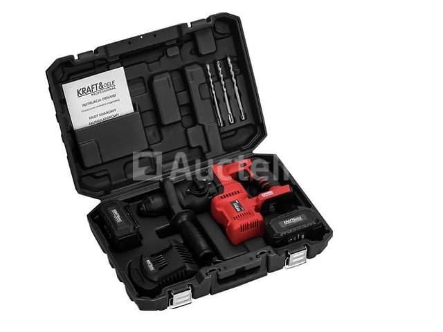 Snoerloze hamerboor met 2 x 4 Ah batterijen + KRAFT&DELE-lader – foto 2 – kavel bij Auctelia, Aye
