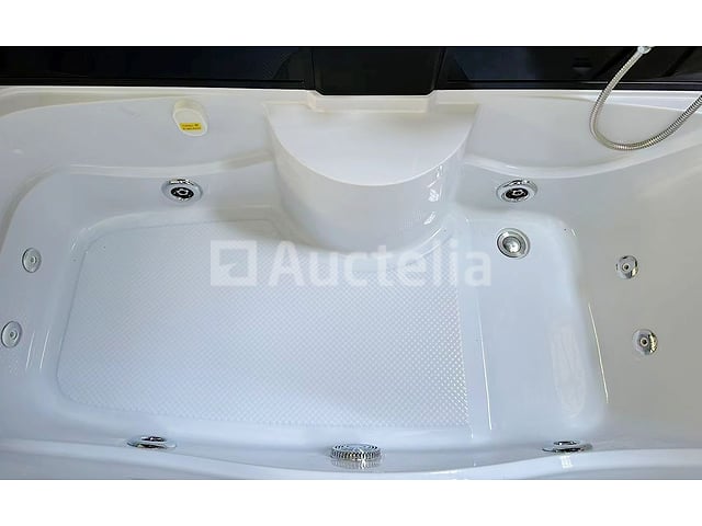 Stoomcabine met massagebad - rechthoekig - wit bad met zwarte cabine 170x85x220 cm – foto 4 – kavel bij Auctelia, Tholen