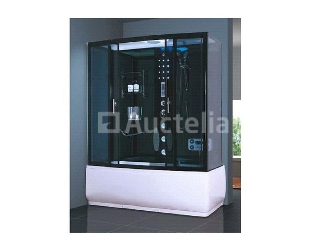 Stoomcabine met massagebad - rechthoekig - wit bad met zwarte cabine 170x85x225 cm – foto 3 – kavel bij Auctelia, Tholen