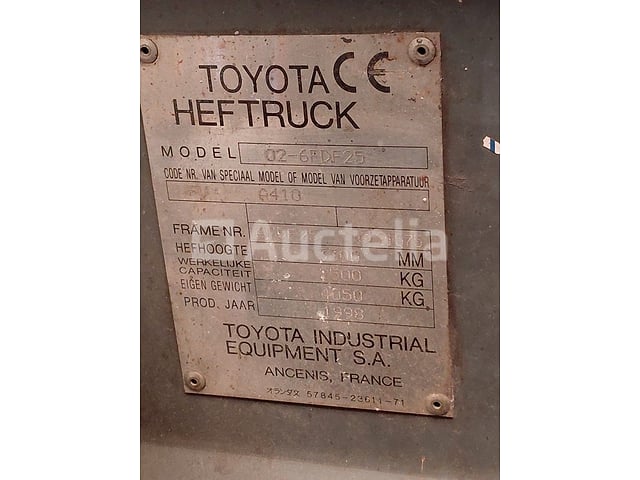 Toyota Vorkheftruck 02-6FDF256 – foto 5 – kavel bij Auctelia, Antwerpen