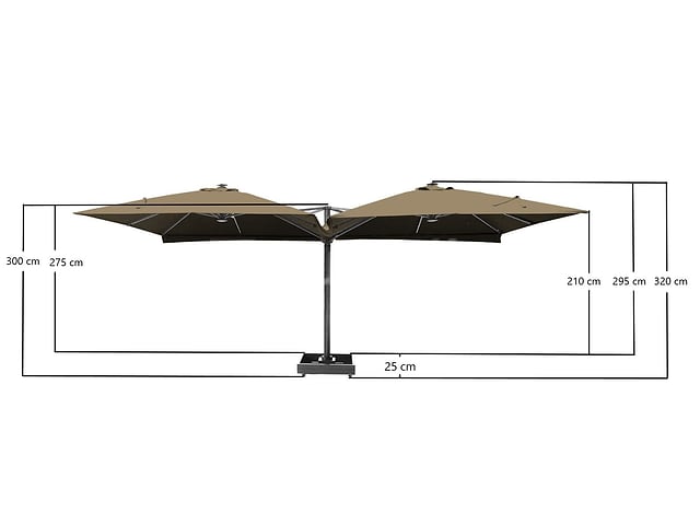 Vierdubbele hangende parasol Donkergrijs (4 * 300x300cm) – foto 4 – kavel bij Auctelia, Tholen