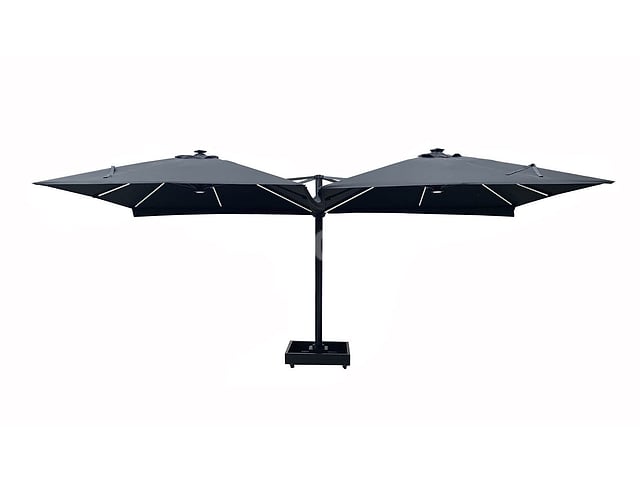 Vierdubbele hangende parasol Zwart (4 * 300x300cm) – foto 8 – kavel bij Auctelia, Tholen