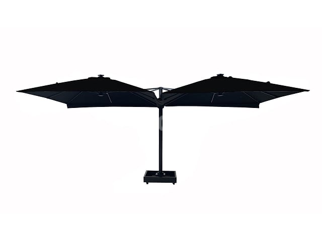 Vierdubbele hangende parasol Zwart (4 * 300x300cm) – foto 2 – kavel bij Auctelia, Tholen