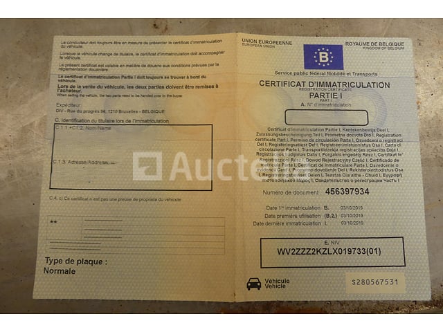 Volkswagen Caddy Car (2019-201,036 km) – foto 5 – kavel bij Auctelia, Courcelles