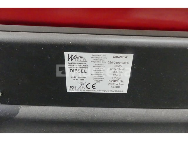 Warm Tech olie-warmtekanon CAC20KW – foto 4 – kavel bij Auctelia, Tintigny