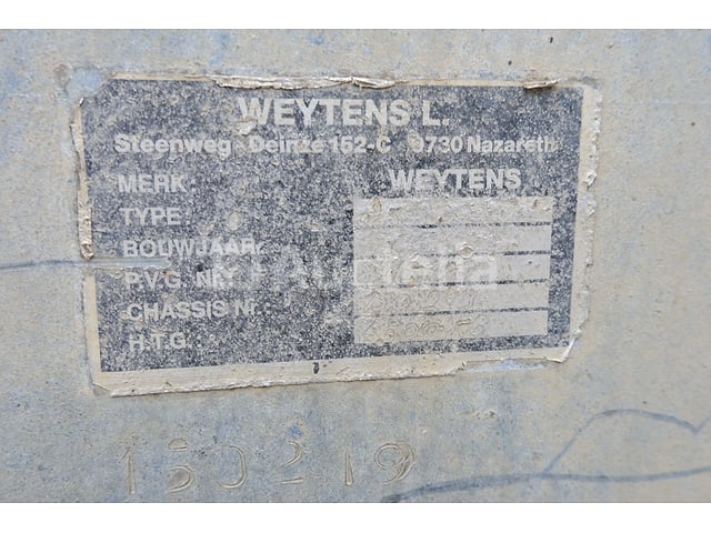 Weytens 3/3500W drieassige platte oplegger (VIN:150219) – foto 6 – kavel bij Auctelia, Havelange