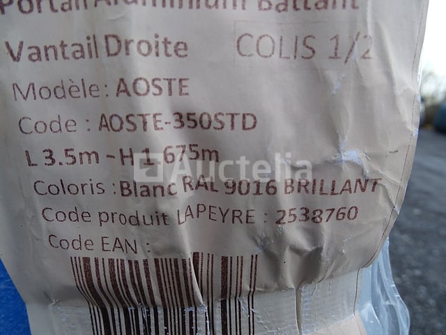 Witte aluminium poort Aosta 167 x 100 (Winkelwaarde: €849) – foto 5 – kavel bij Auctelia, Aye